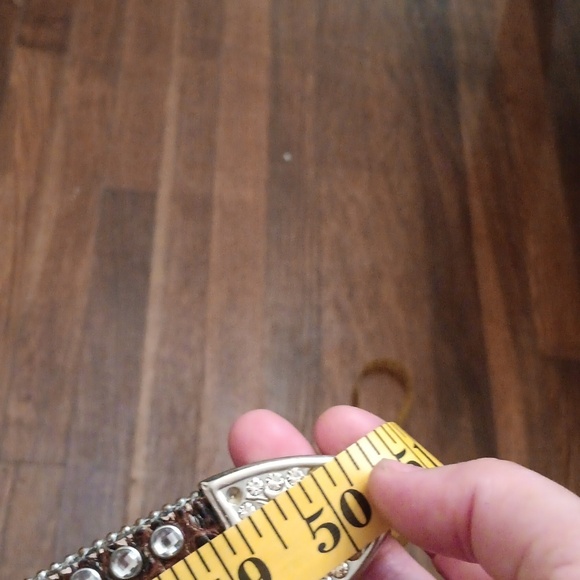 Rhinestone Western Leather Belt - Picture 9 of 9